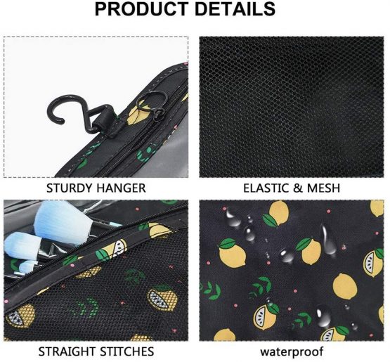 Hanging Travel Toiletry Bag,Wash Bag Portable Make Up Bag for Women,Large Capacity Cosmetic Bag Perfect for Travel/Daily Use - Image 4