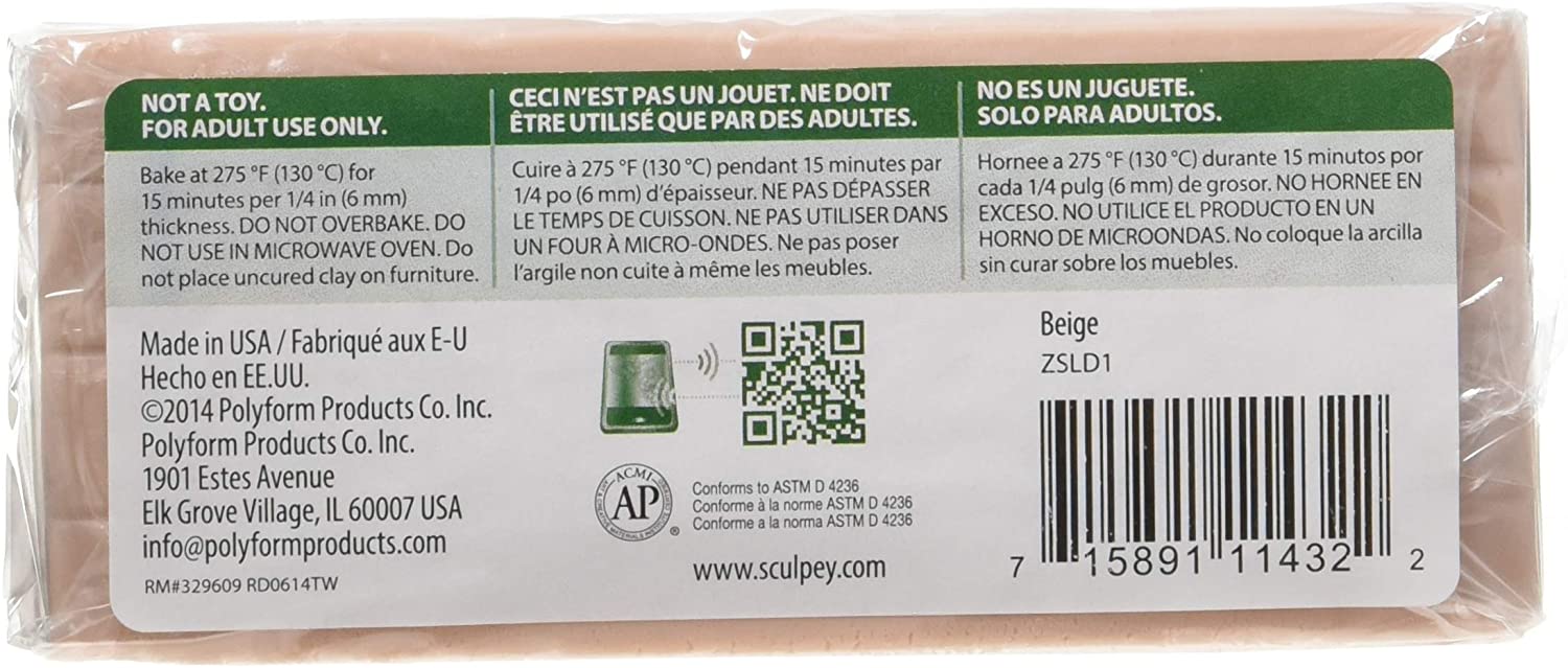 Sculpey Super Sculpey 1lb/ 454g Living Doll (Beige) - Image 2