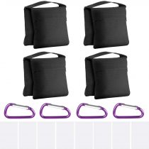 Neewer 4-Pack Photography Heavy Duty Sandbag Sand Bags Saddlebag Design 4 Weight Bags for Photo Video Studio Stand Backyard Outdoor Patio Sports, Transparent PP Bag and Clips Included (Black)