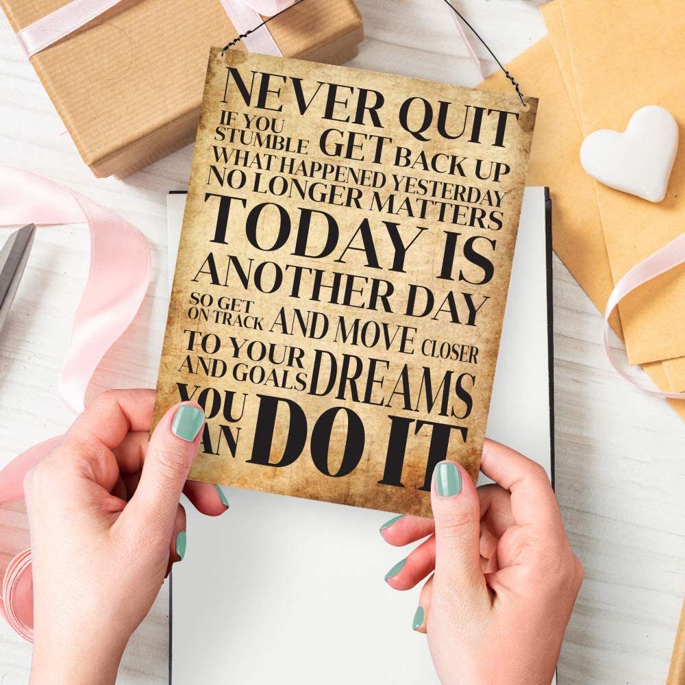 Dorothy Spring Never Quit You Can Do It Inspirational Quote Plaque Metal Sign Motivational Gift Size 15x20cm - Image 4