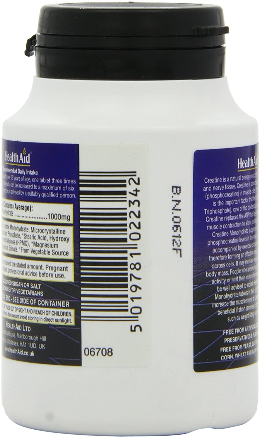 HealthAid Creatine Monohydrate 1000mg - 60 Tablets, 1 count (Pack of 60) - Image 4