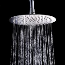 KUNGYO 304 Stainless Steel Ultra Thin Rainfall Shower Head Bathroom Top Sprayer (8 Inch Round)