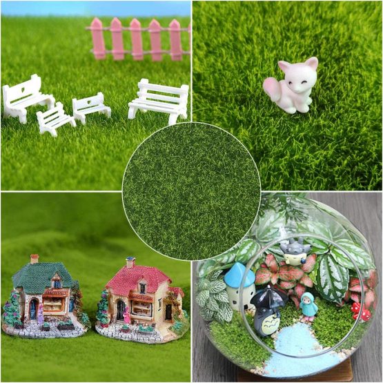 8 Pieces Artificial Garden Grass, 15x15CM Miniature Decor Grass Life-Like Fairy Artificial Grass Miniature Lawn Synthetic Grass for Mini Ornament Garden Doll House - Image 4