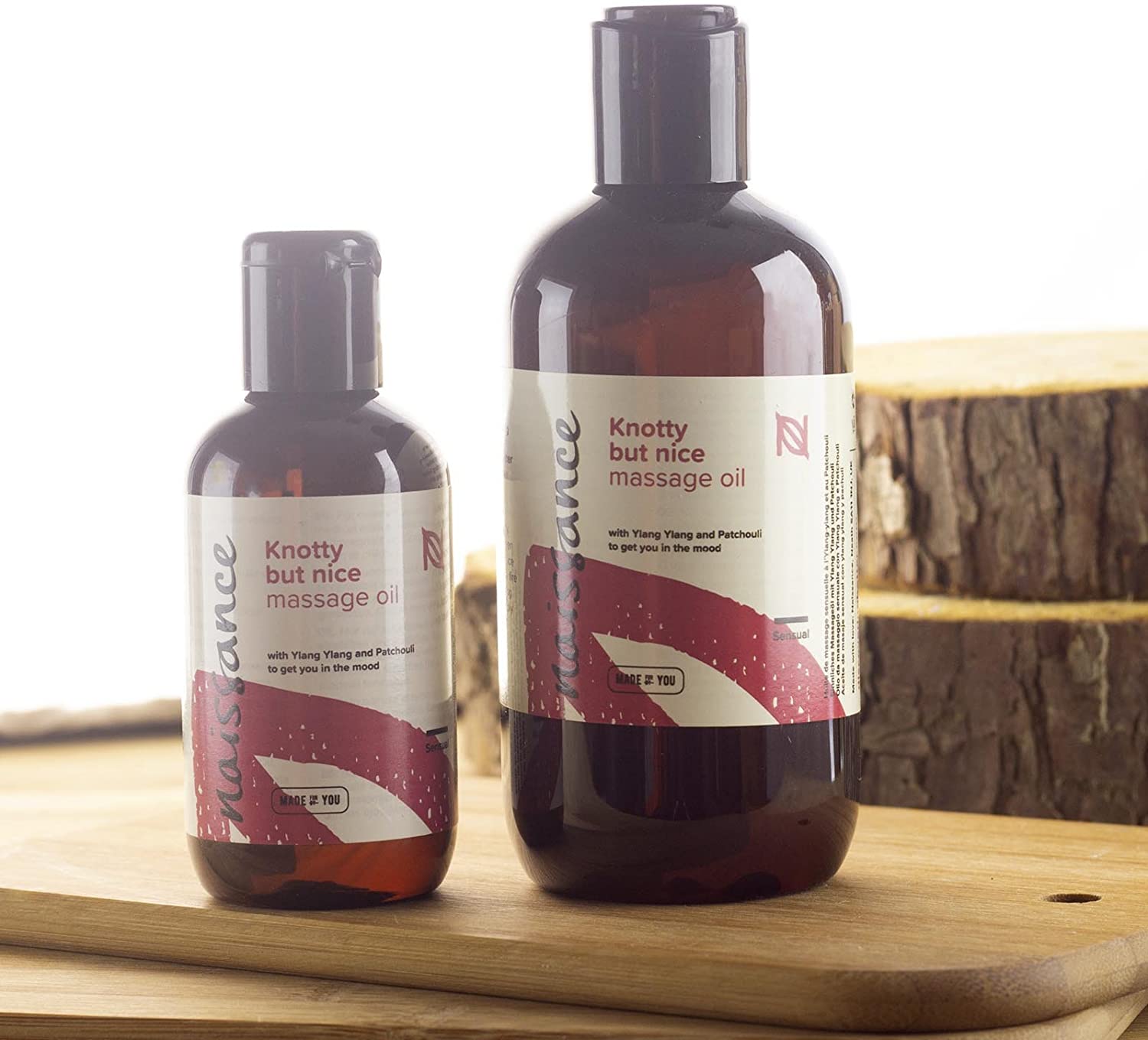 Naissance 'Knotty But Nice' Massage Oil 100ml, 100% Blend of Grapeseed with Ylang Ylang, Patchouli, Clary Sage, Orange - Image 4