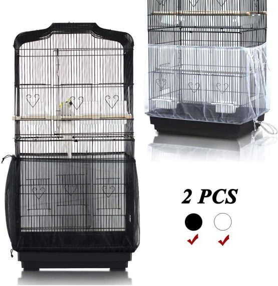 ASOCEA Bird Cage Seed Catcher Parrot Cage Mesh Skirt Universal Birdcage