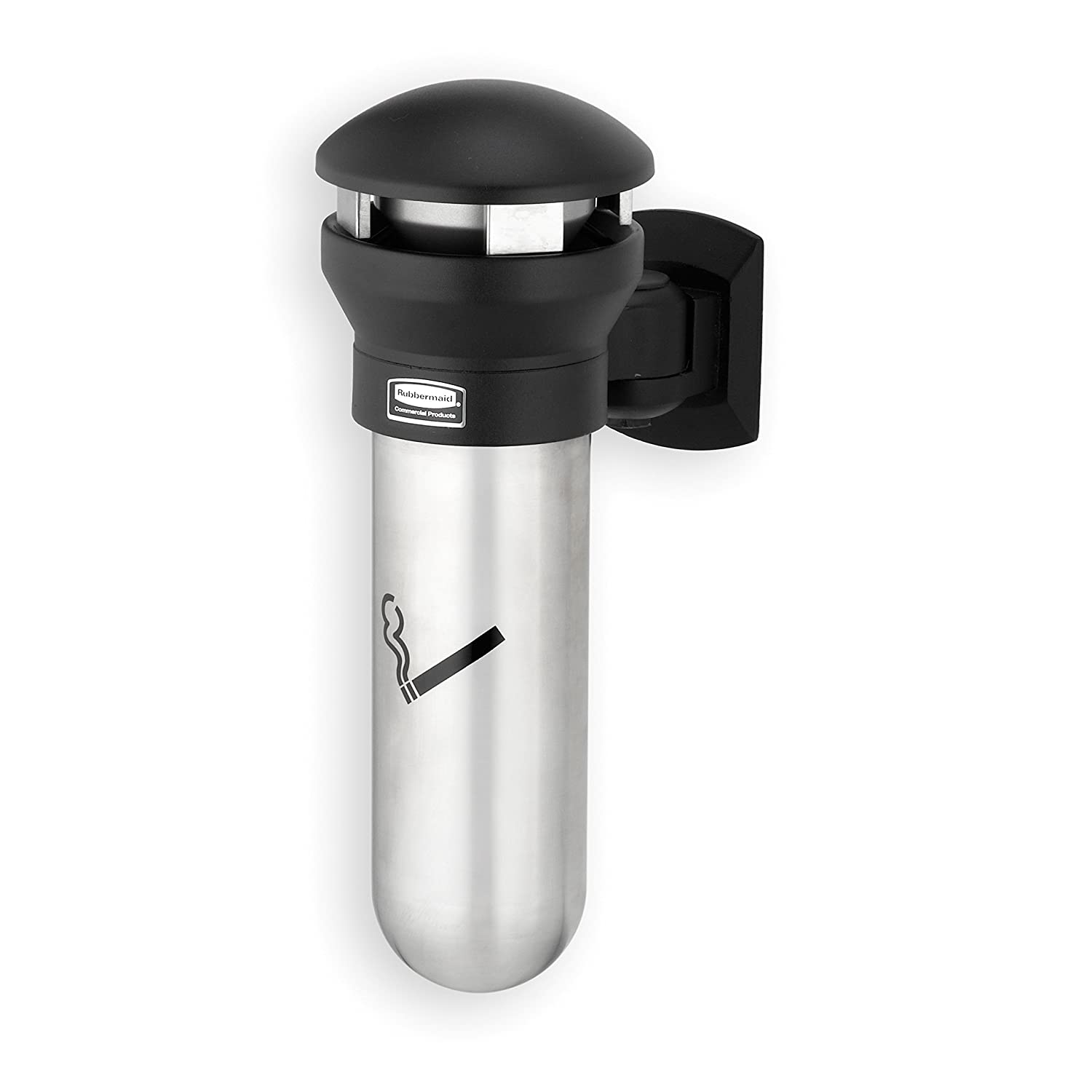 Rubbermaid Infinity Wall Mount Smoking Receptacle - Stainless Steel/Black, 52 cm - Image 2