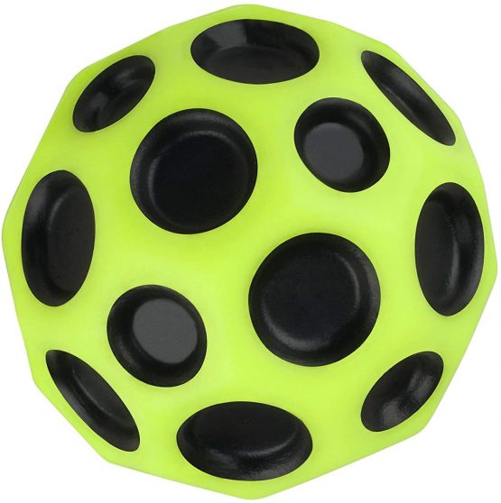 Waboba Moon Ball-Bounces Out of This World-Original Patented Design-Craters Make Pop Sounds When It Hits The Ground-Easy to Grip, Colour-Yellow - Image 2
