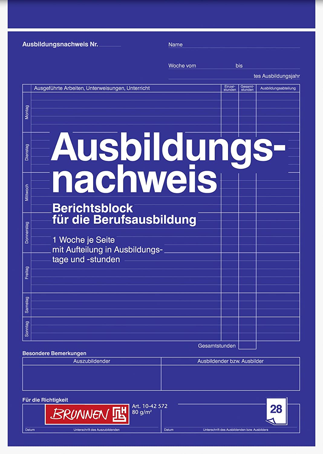 Brunnen Training Certificate A4 Blank 28 Pages White