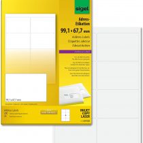 SIGEL LA322 Universal Address Labels, 9.91 x 6.77 cm, 200 lbl = 25 sheets, white