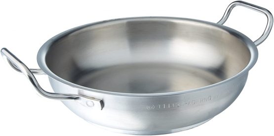 Paderno Stainless Steel 7 Inch Paella Pan, 7 1/8"