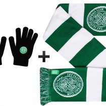 Official Celtic FC Football Scarf & Woolly Gloves Gift Set