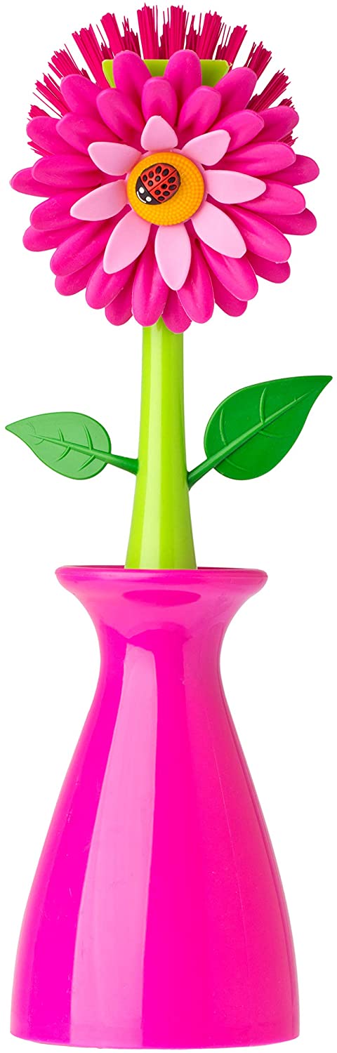 VIGAR Flower Power Dish Brush Made Of Plastic Vase 6517 Pink 5 x 5 x 15 cm
