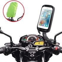 ENONEO Motorcycle Phone Mount Waterproof 360°Rotation Motorbike Phone Holder with Rain Cover Motorcycle Phone Holder Bag for Rearview Mirror Phone up to 6.7" (Black)