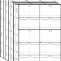 Coin Pocket Pages - 20 Pockets/Sheet Standard 9-Hole Coin Pocket Inserts Collecting Sleeves for Coins 10 Sheets CS03120 Series