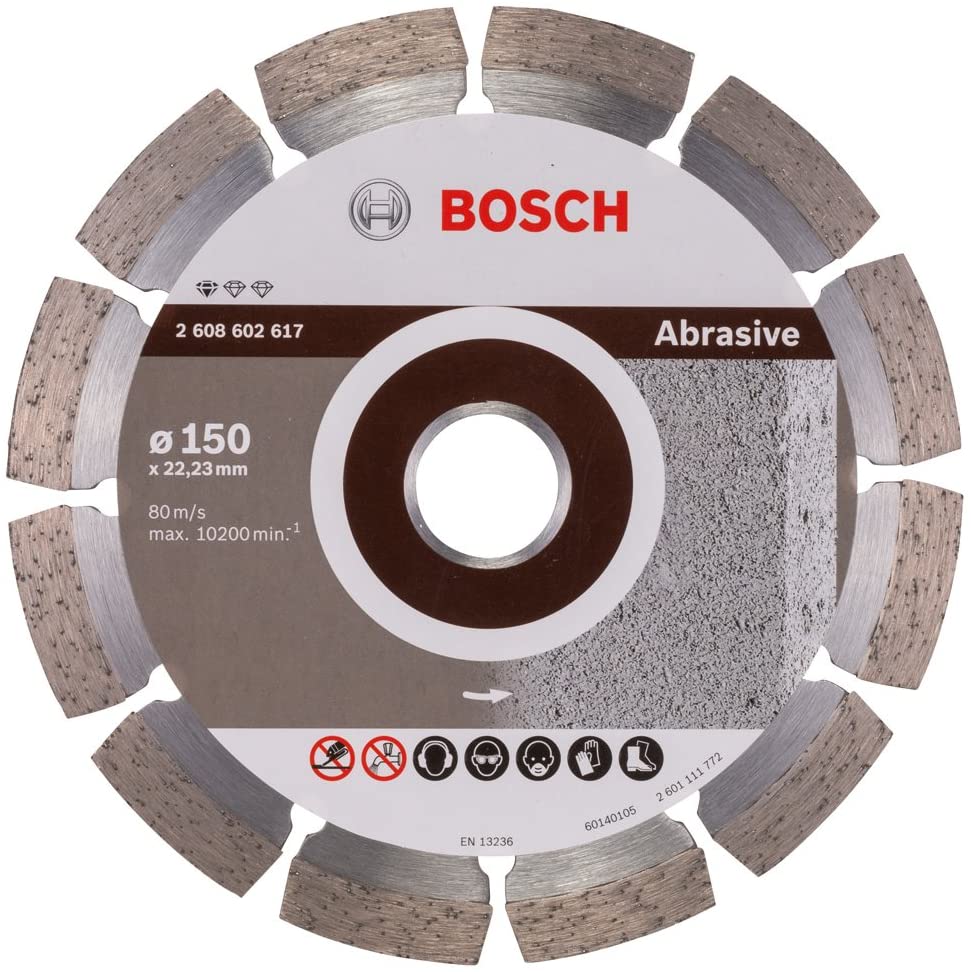 Bosch 2608602617 Diamond Cutting Disc Standard for Abrasive, White, 150mm diameter
