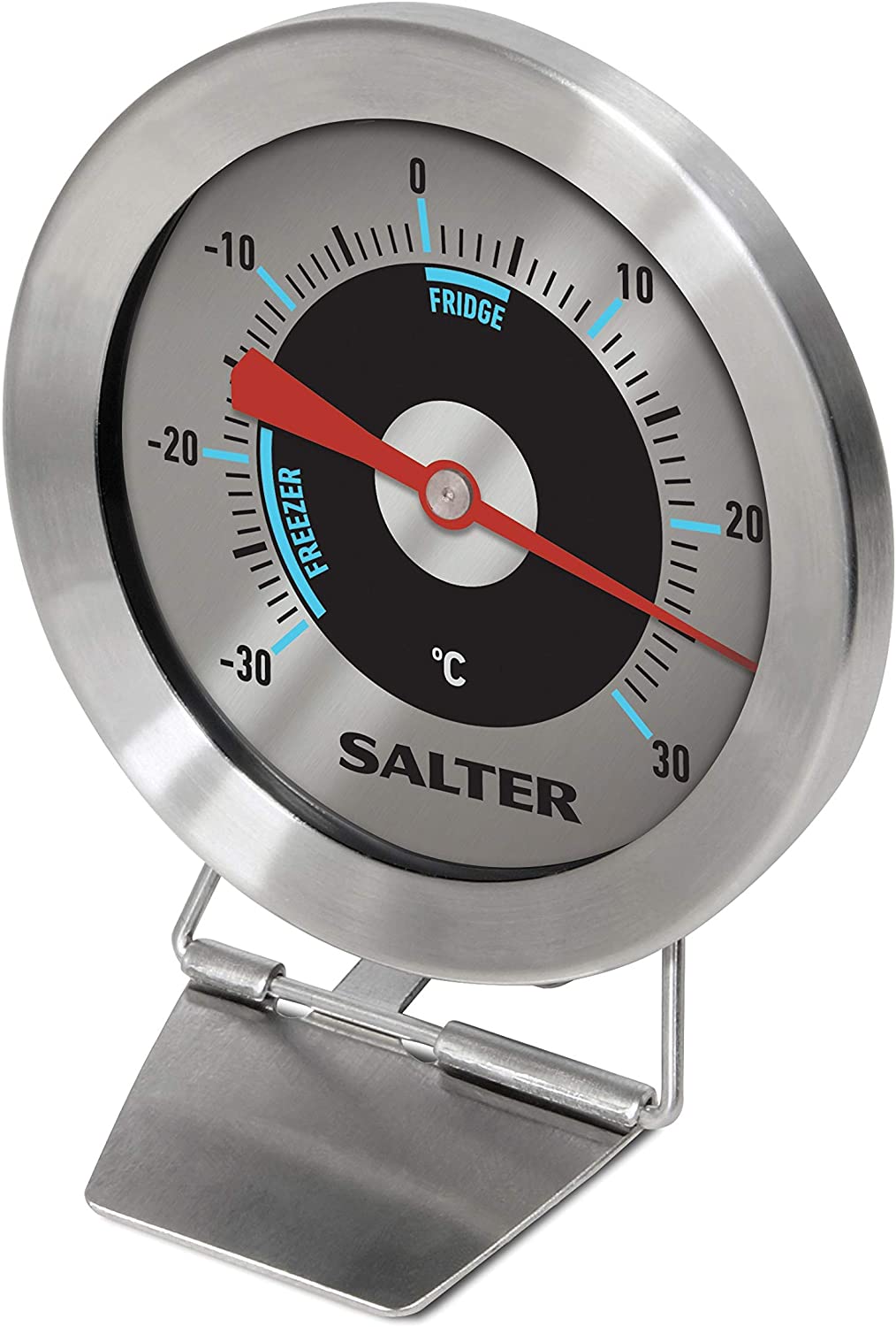 Salter 517 SSCR Fridge Thermometer, Stainless Steel Large Dial Temperature Gauge, Waterproof Freezer Thermometer, Easy Read