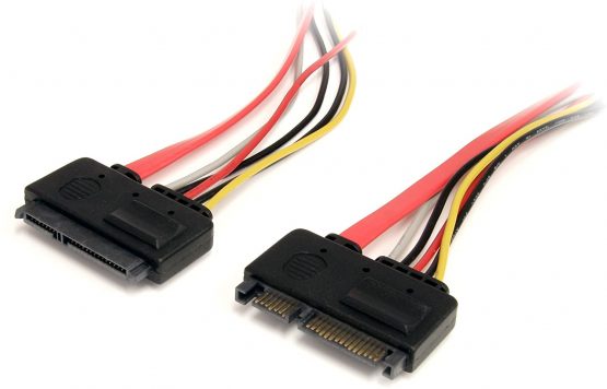 StarTech 12in 22 Pin SATA Power and Data Extension Cable - 1ft SATA data power Extension - 12 inch SATA Extension