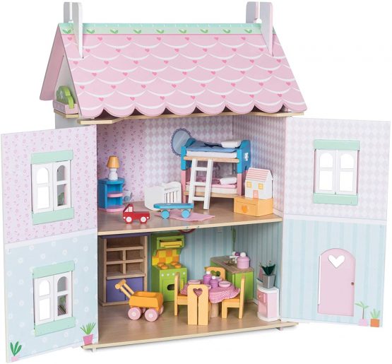 Le Toy Van - Sweetheart Cottage Large Wooden Doll House With Furniture | Boys & Girls 3 Storey Wooden Dolls House Play Set - Suitable For Ages 3+ - Image 2