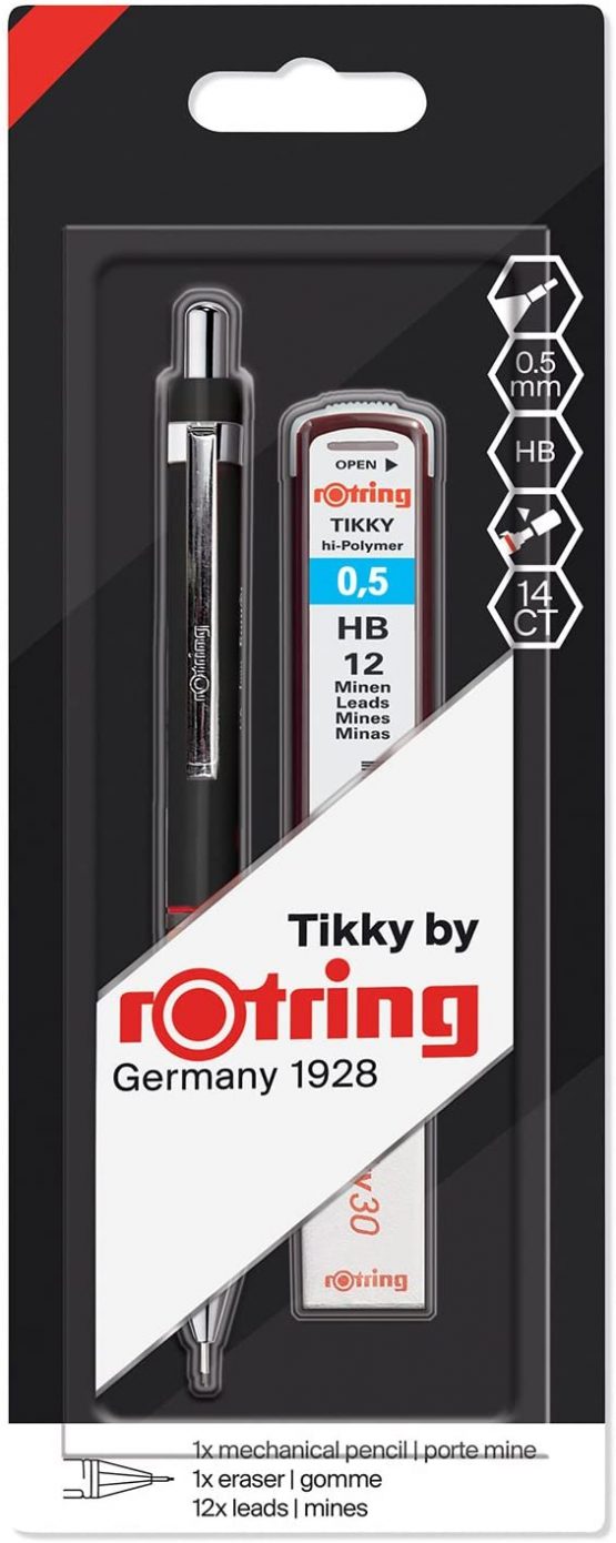 rOtring Tikky Colour-Coded Mechanical Pencil Set, 0.50 mm