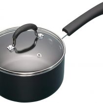 Kitchen Craft Master Class Aluminium Non-Stick Saucepan, Steel, Black, 18 cm