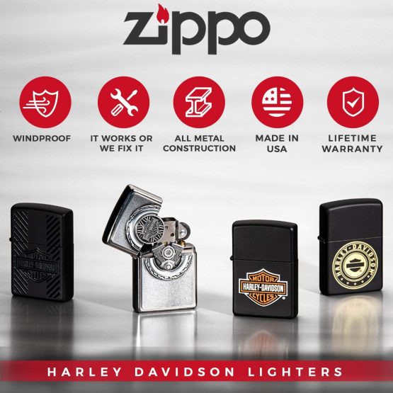 Zippo windproof lighter metal long lasting zippo lighter use zippo lighter fluid refillable lighter perfect for cigarettes cigars candles pocket lighter fire starter HARLEY-DAVIDSON legend design - Image 3