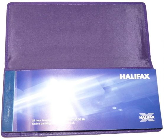 EMVY Leather Genuine Leather Cheque Book Cover Holder in Colours Black or Purple! (Purple) - Image 4