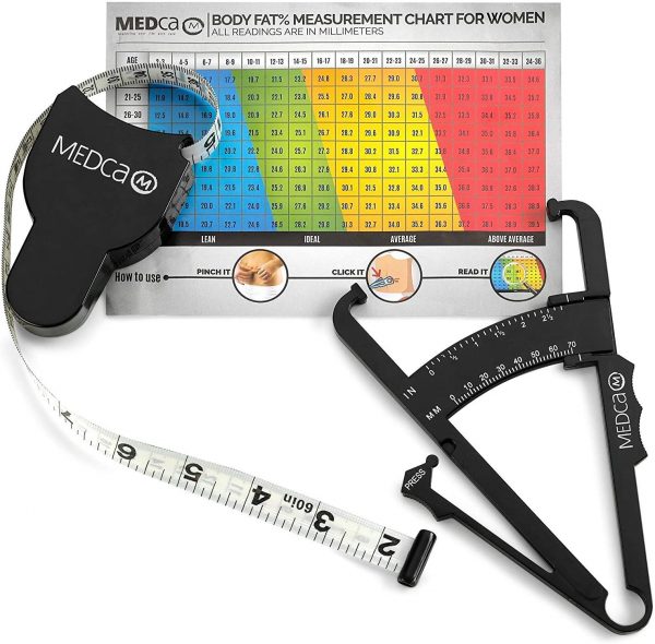 Body Fat Caliper and Measuring Tape for Body Skinfold Calipers and