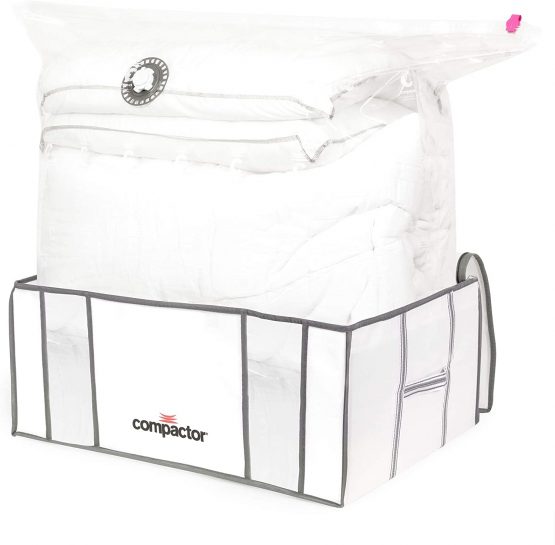 Compactor Space Saving Semi Rigid Vacuum Storage Box, Size XXL, 210 Litre, 65 x 45 x 27 cm, Compactor Life Range, White/Grey, RAN3066 - Image 2