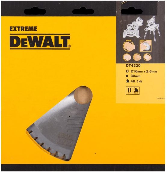 Dewalt DT4320-QZ DT4320-QZ-Hoja para Sierra Circular estacionaria 216x30mm 48D