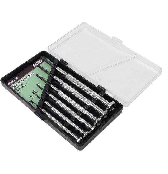 6 Piece Precision Screwdriver Set, Mini Sizes, Phillips (Cross Head) with Custom Hard case. ENGINEER dm-20 - Image 2