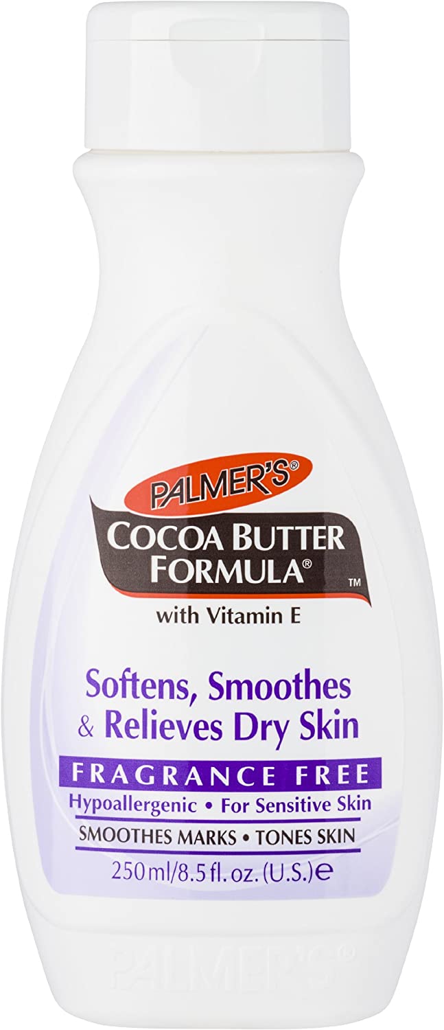 Palmer's Cocoa Butter Formula Fragrance Free Moisturizing Lotion, 250 ml (Packaging may vary), WHITE, 250 ml (Pack of 1)
