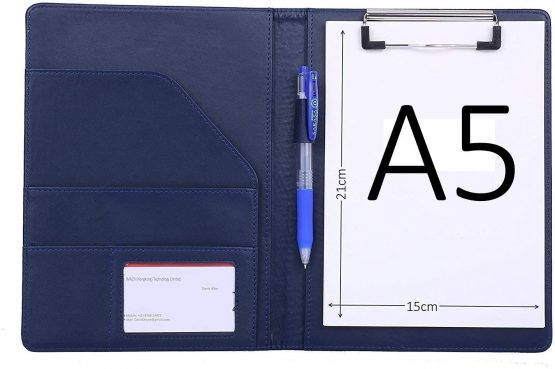 A5 Clipboard Folder A5 Folder Conference Folder Clipboard Portfolio Folder Pad Foldover Clipboard for A5 Legal Pad Writing Paper Organiser Portfolio (Blue)
