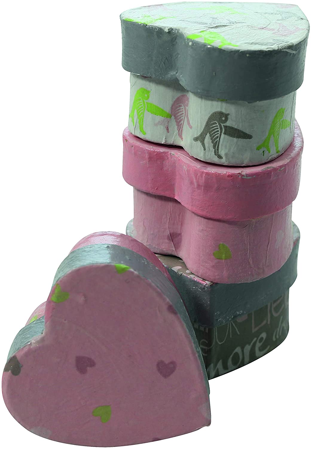 Décopatch, Ref EV008O, Small Heart Boxes, 10 pack, Papier Maché Object to Decorate, 5 x 5 x 3cm - Image 3