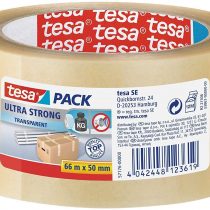 tesapack Ultra Strong - PVC Packing Tape for Firm Packaging and Secure Packing - transparent - 66 m x 50 mm