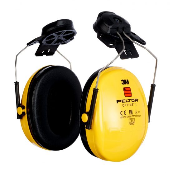 3M PELTOR Optime I Earmuffs, 26 dB, Yellow, Helmet Mounted, H510P3E-405-GU - Image 2
