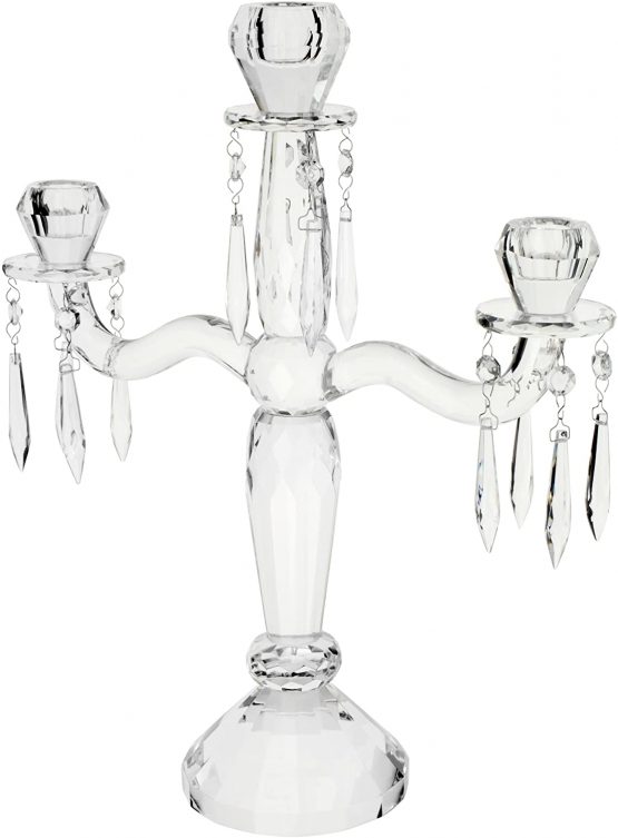 Villeroy & Boch Retro Accessories Candelabra 3-Arms, 41.4 cm, Glass, Transparent, 414 mm