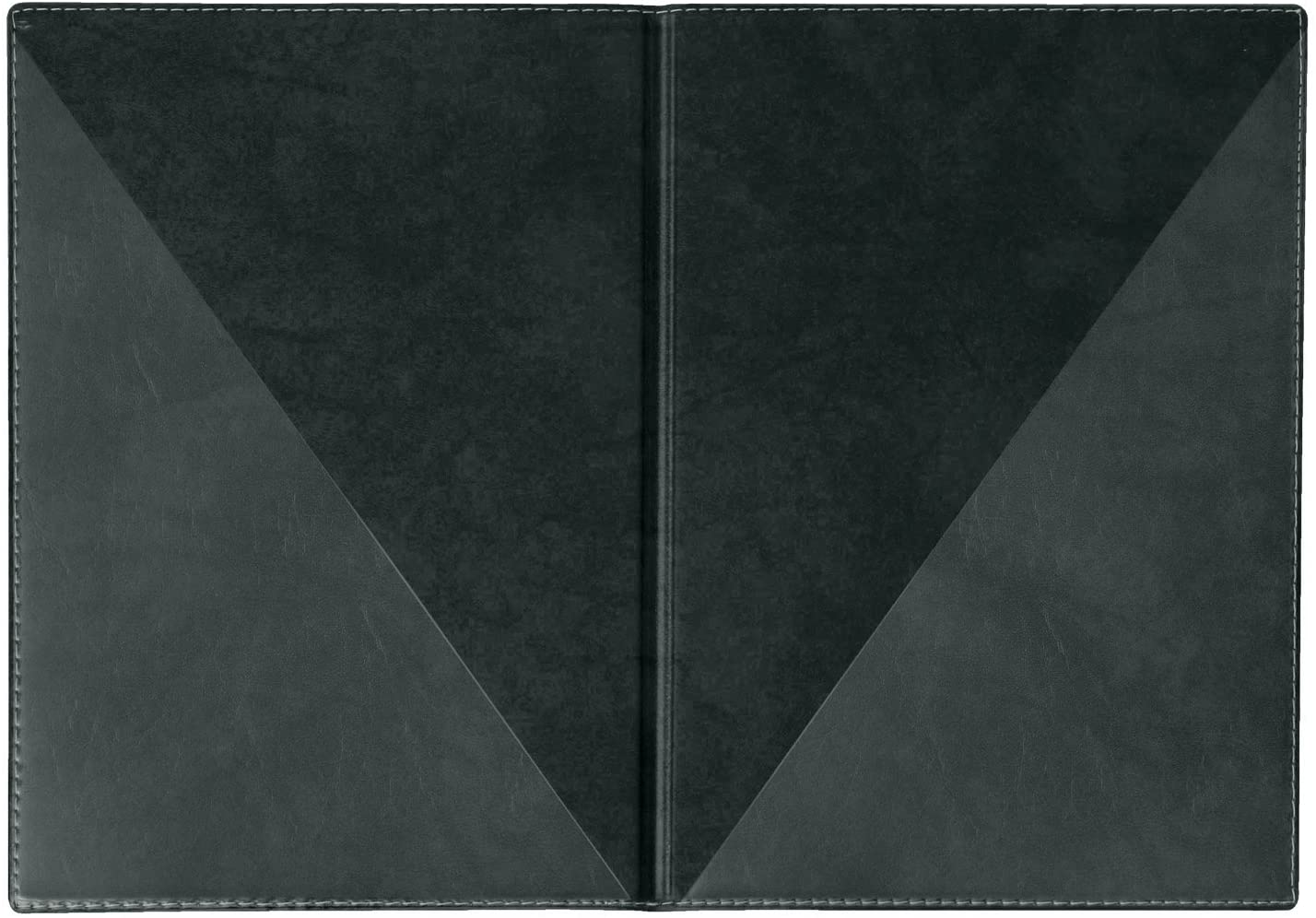 VELOFLEX Portfolio Folder A4, Black, Faux Leather with Inside Transparent Pocket - Image 3