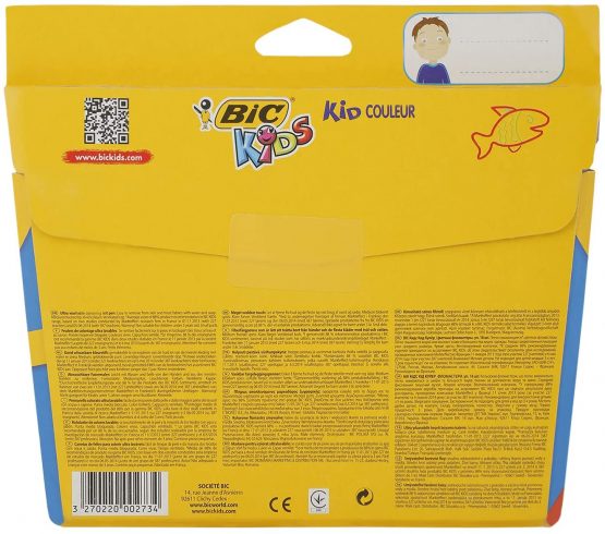 BIC Kids Kid Couleur Felt Tip Colouring Pens - Assorted Colours, Cardboard Wallet of 18 - Image 4