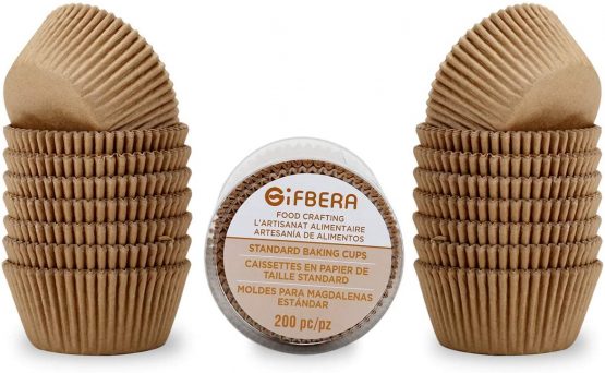 Gifbera Natural Standard Cupcake Baking Cases Odorless Paper Cups 400-Count - Image 4