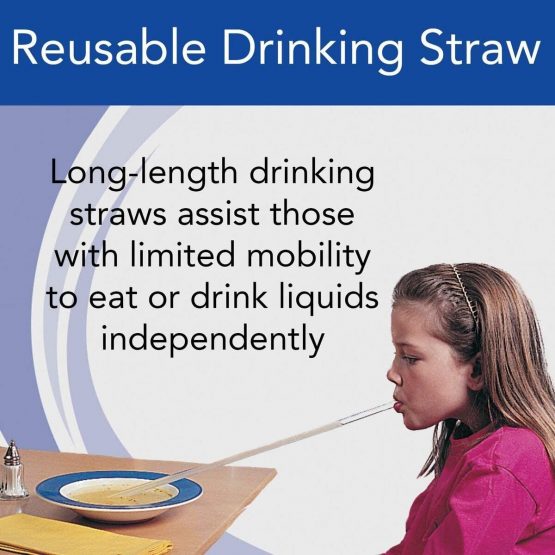 Sammons Preston Reusable 18" Drinking Straws, Pack of 10 Flexible Long Straws with 3/16" Diameter Ideal for Drinking from Tall Bottles and Cups, Dishwasher Safe Straws for Smoothies and Thick Liquids - Image 2