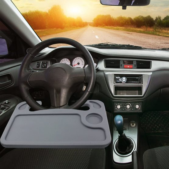 ESUMIC® Car Laptop/Eating Steering Wheel Desk (Gray) - Image 3