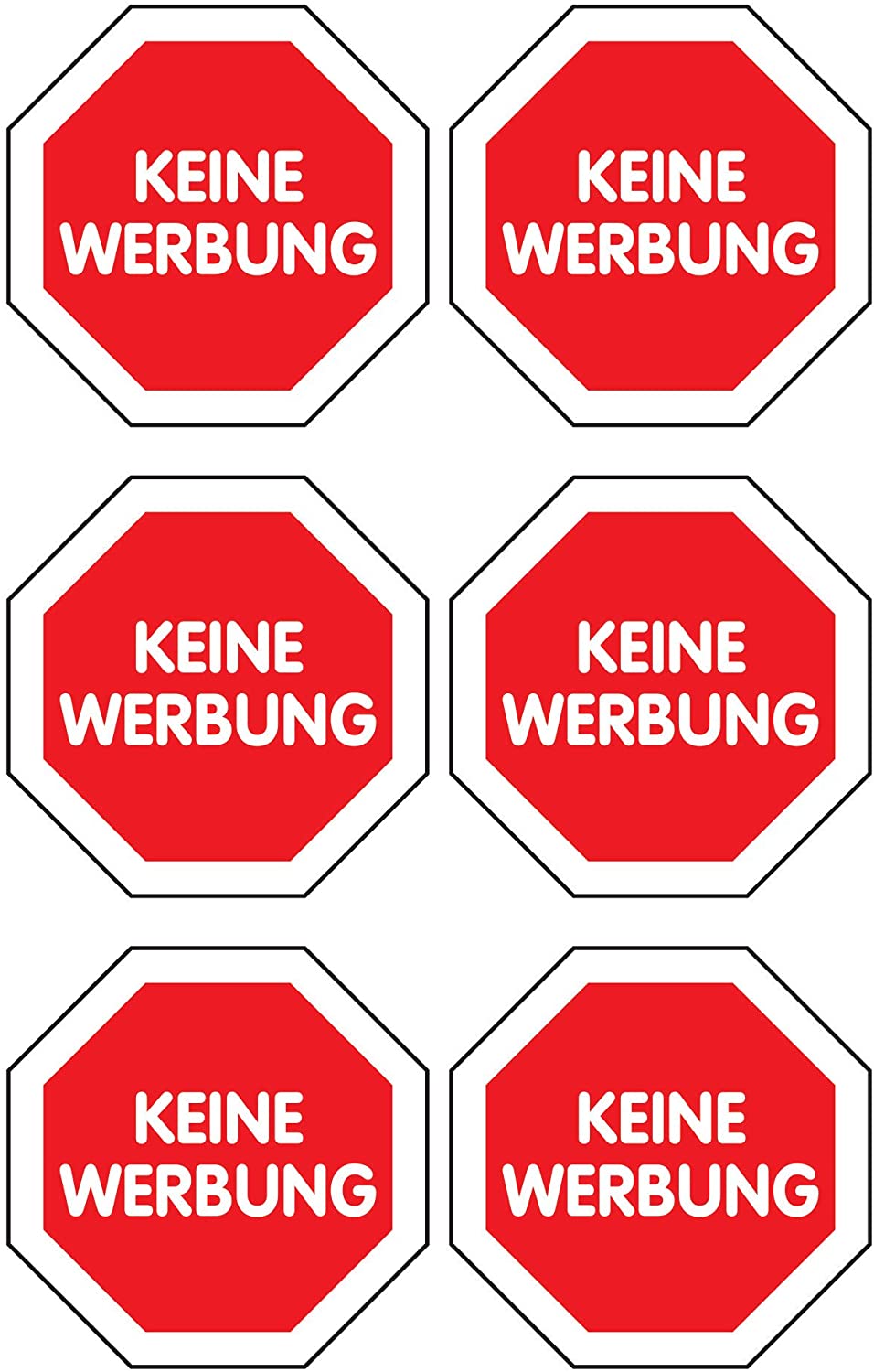Avery Zweckform Home Label no ads Plastic Sheet 6 Labels, rot mit weißer Umrandung