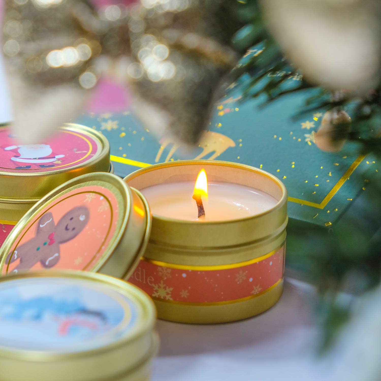 SCENTORINI Citronella Candle, Soy Wax Citronella Candle Outdoor, 6 x 75 g Portable Travel Tin Citronella Scented Candles - Image 4