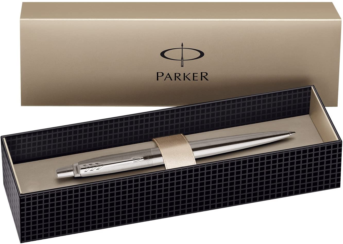 PARKER Jotter Stainless Steel Chrome Trim Ballpoint Pen, Gift Boxed, black