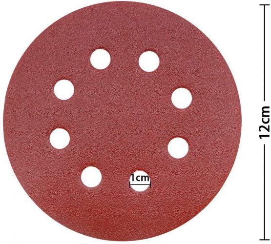 50PCS Sanding Discs Pads 120 Grits 5 Inch Hook and Loop 8-Holes Sandpaper Assorted for Random Orbital Sander - Image 2