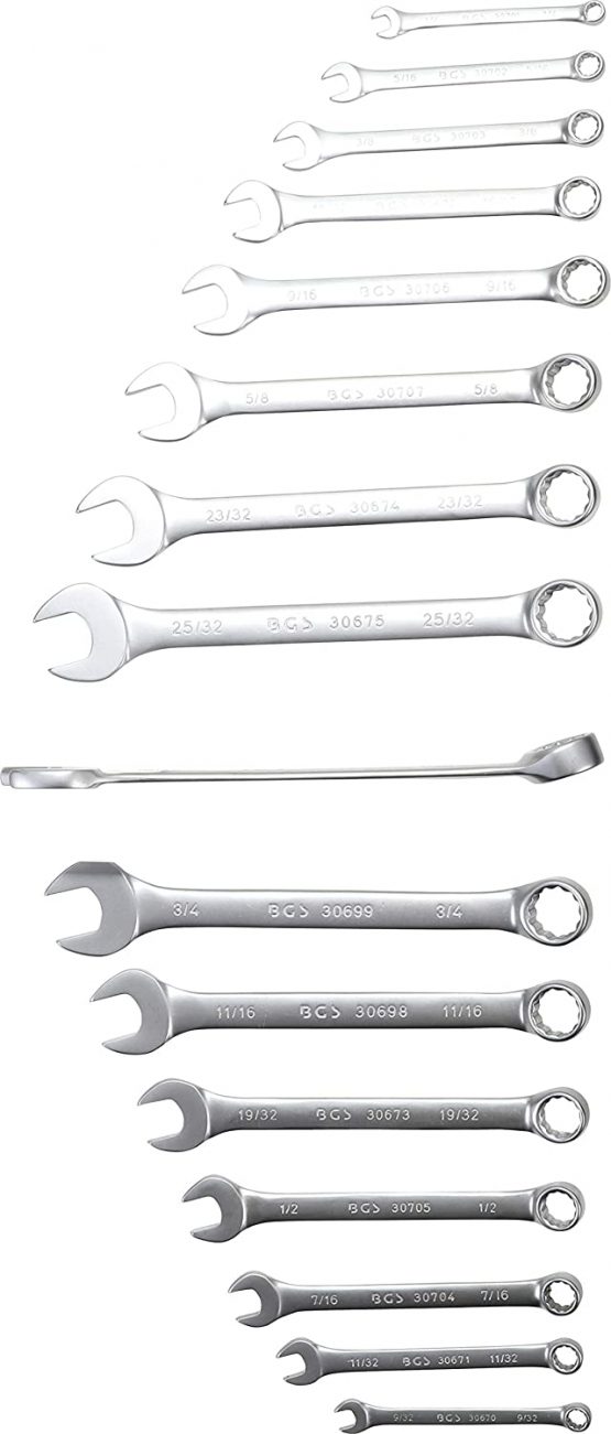 BGS 30101 | Combination Spanner Set | Inch Sizes | 1/4" - 1.1/4" | 25 pcs. - Image 2