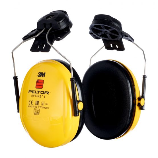 3M PELTOR Optime I Earmuffs, 26 dB, Yellow, Helmet Mounted, H510P3E-405-GU - Image 3