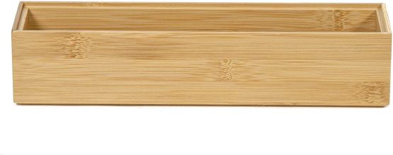 Compactor Osaka Bamboo Storage Box, Large Stackable Wood Storage Box, 30 x 7.5 x H. 6.5 cm, Natural Bamboo, Brown, RAN6963 - Image 2