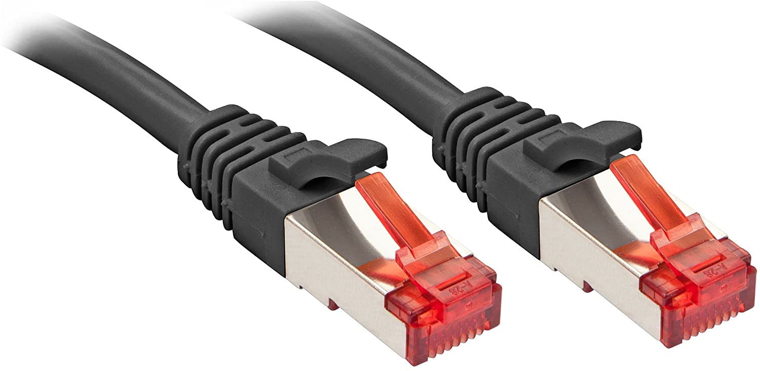 LINDY Cat. 6 S/FTP Cable - Black, 0.3 m Patch Cable, 0.3 metros