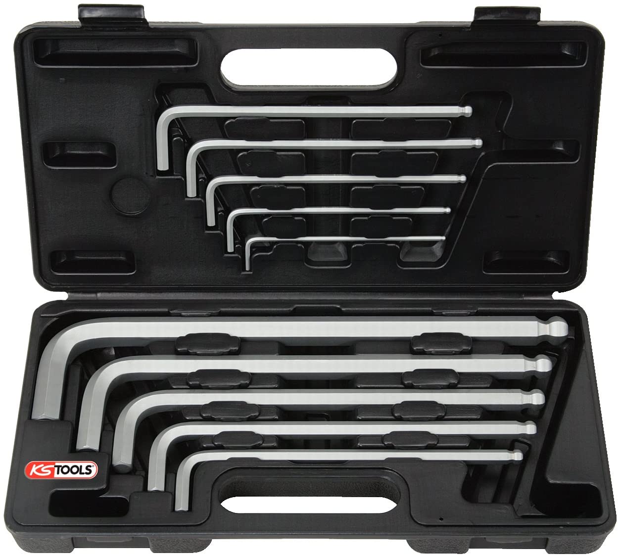 KS Tools 151.2150 3-17mm XL Classic Key Wrench Set Hex/Ball Ended (10 Pieces), Chrome